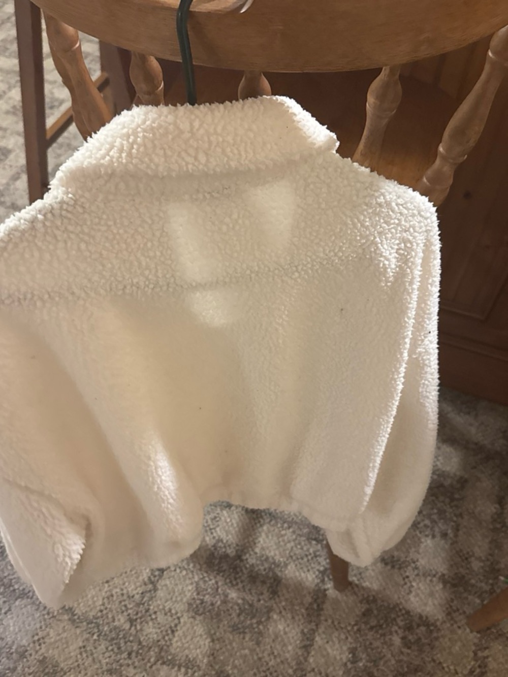 Old Navy Cream Teddy Sherpa Jacket - Women's Cozy Zip